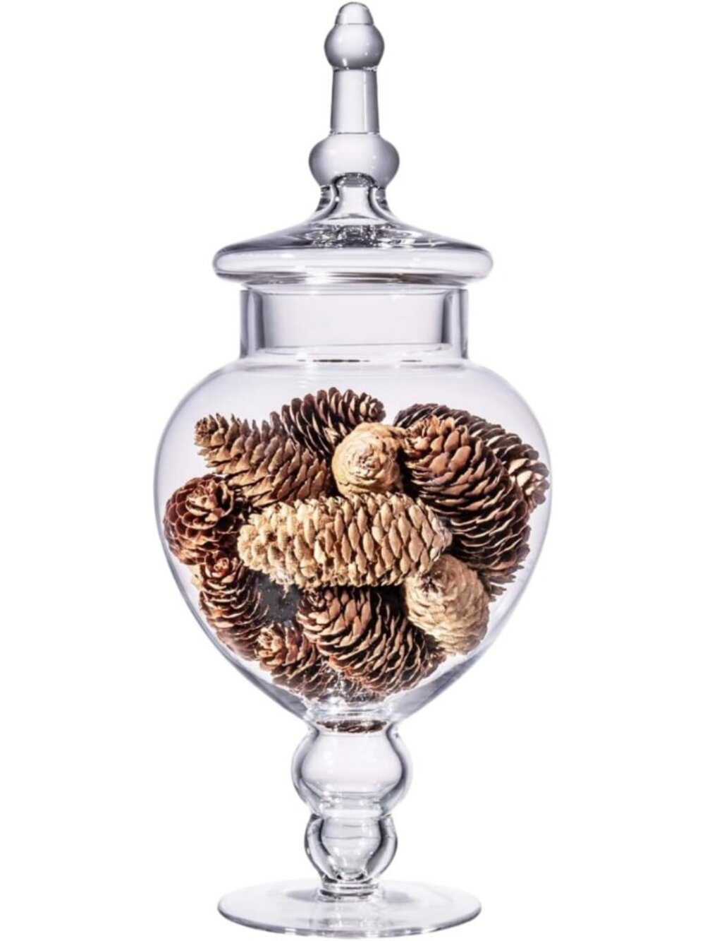 Elegant Large Glass Apothecary Jar with Lid - Clear Candy Buffet Decor, 15" Tall